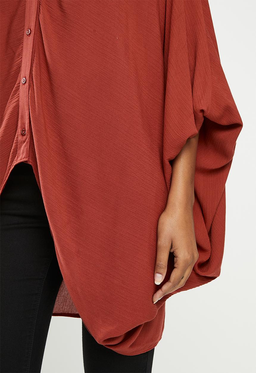 MILLA - Rayon yoryu dolman sleeve blouse - rust
