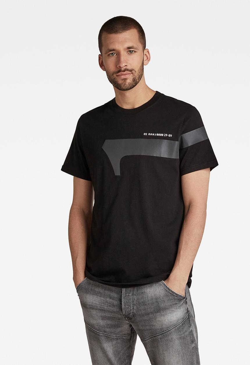 G-STAR - 1 reflective graphic r short sleeve tee  - dk black