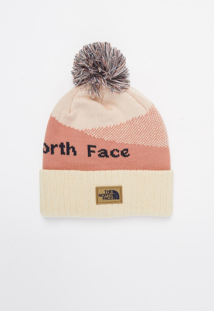 The North Face - Recycled pom-pom beanie - pink & neutral 