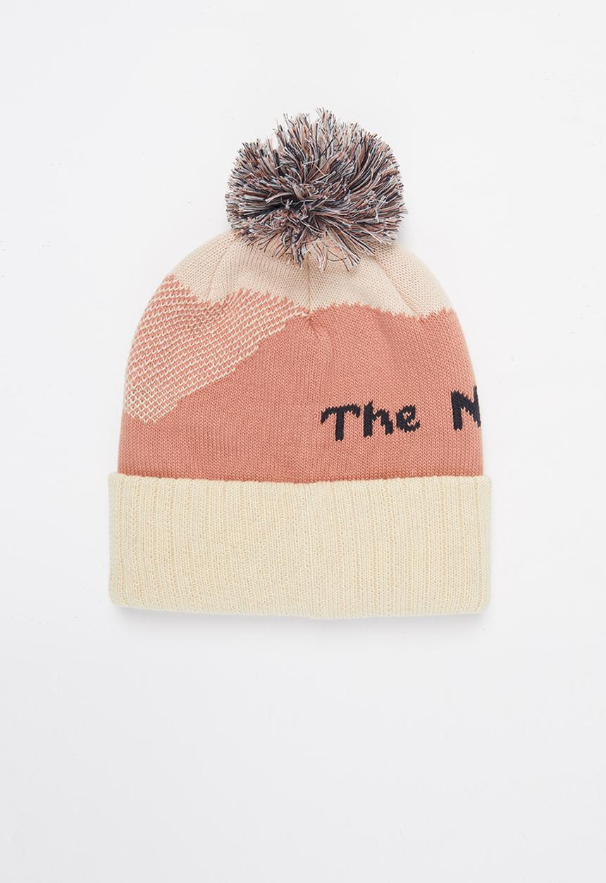 The North Face - Recycled pom-pom beanie - pink & neutral 