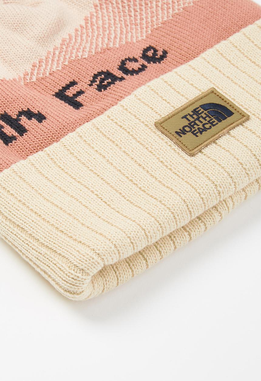 The North Face - Recycled pom-pom beanie - pink & neutral 