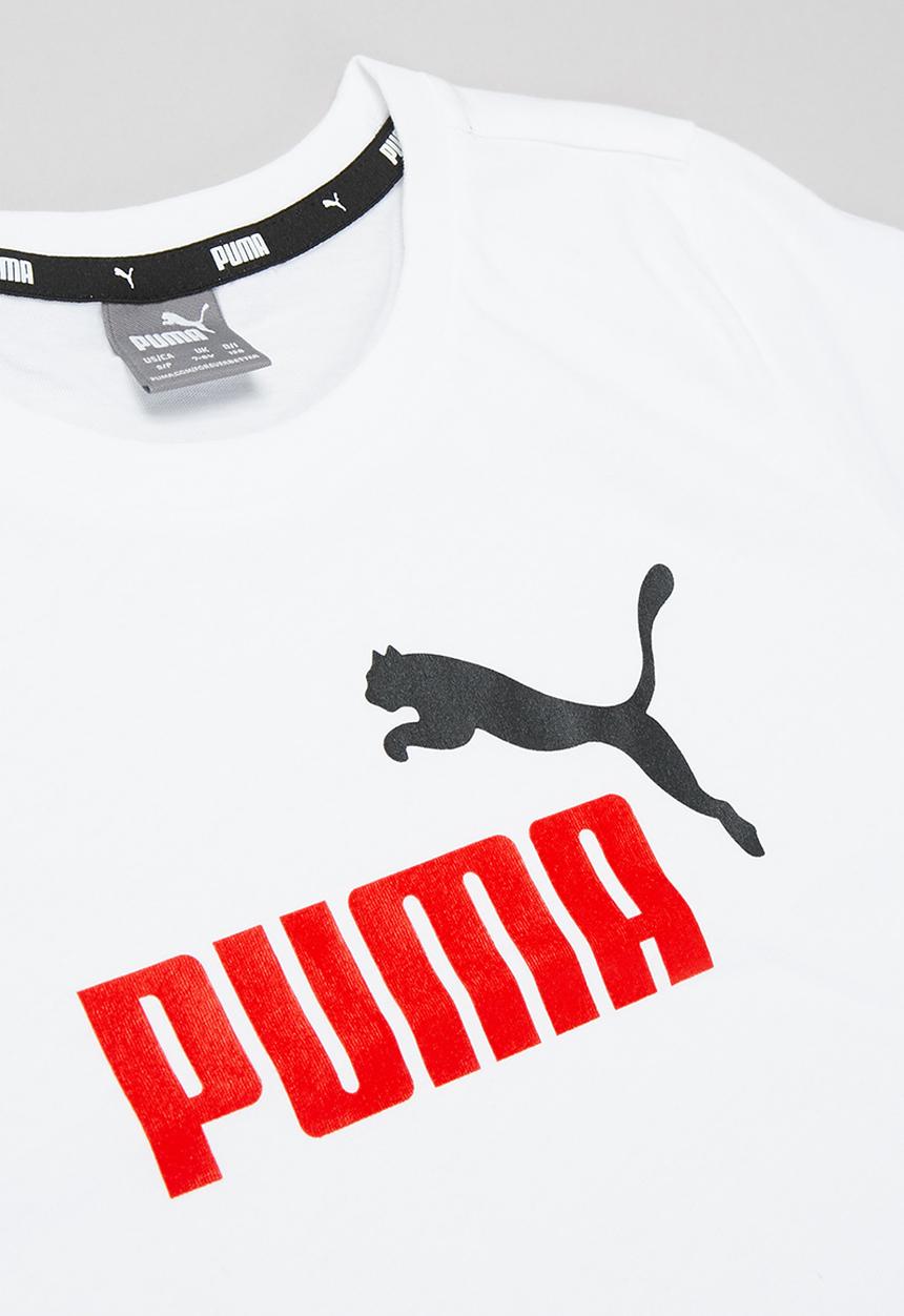 PUMA - Ess+2 col logo tee - white