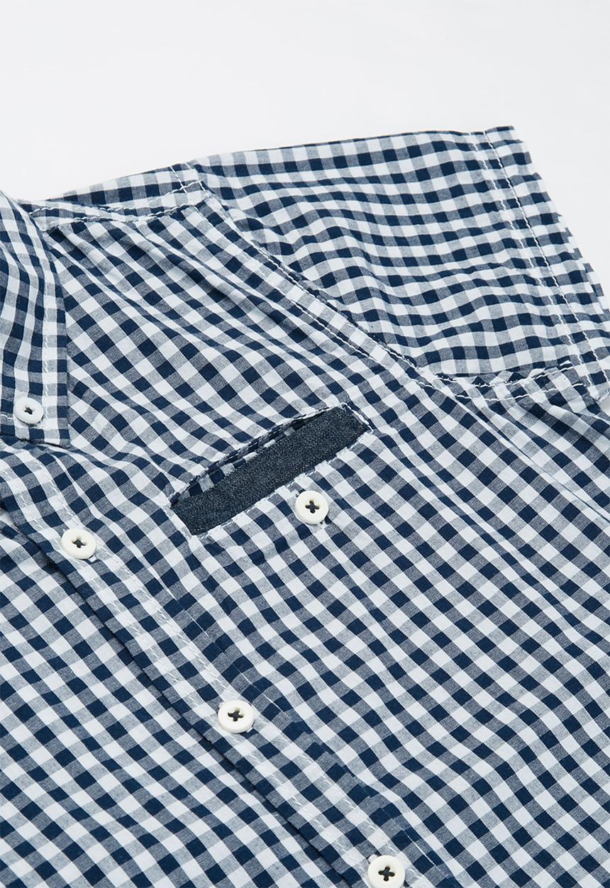 MINOTI - Boys checked shirt - blue & white
