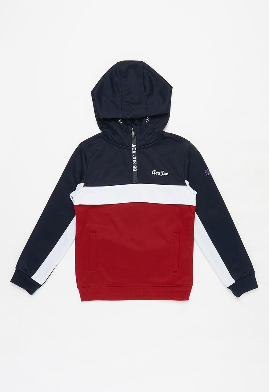 Aca Joe - Pre-boys colour block cagoule - navy & red