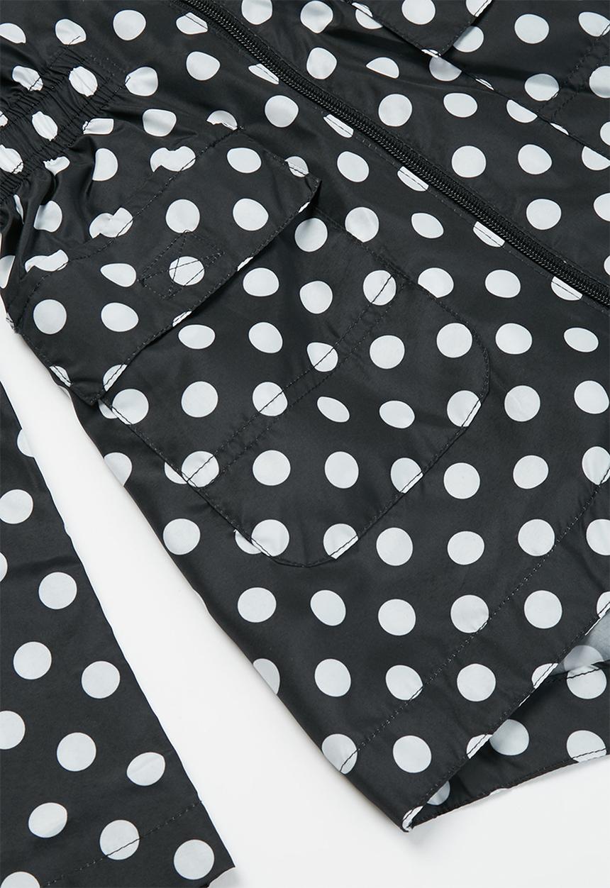 Ruby Tuesday - All over print detachable hood mac coat - black & white