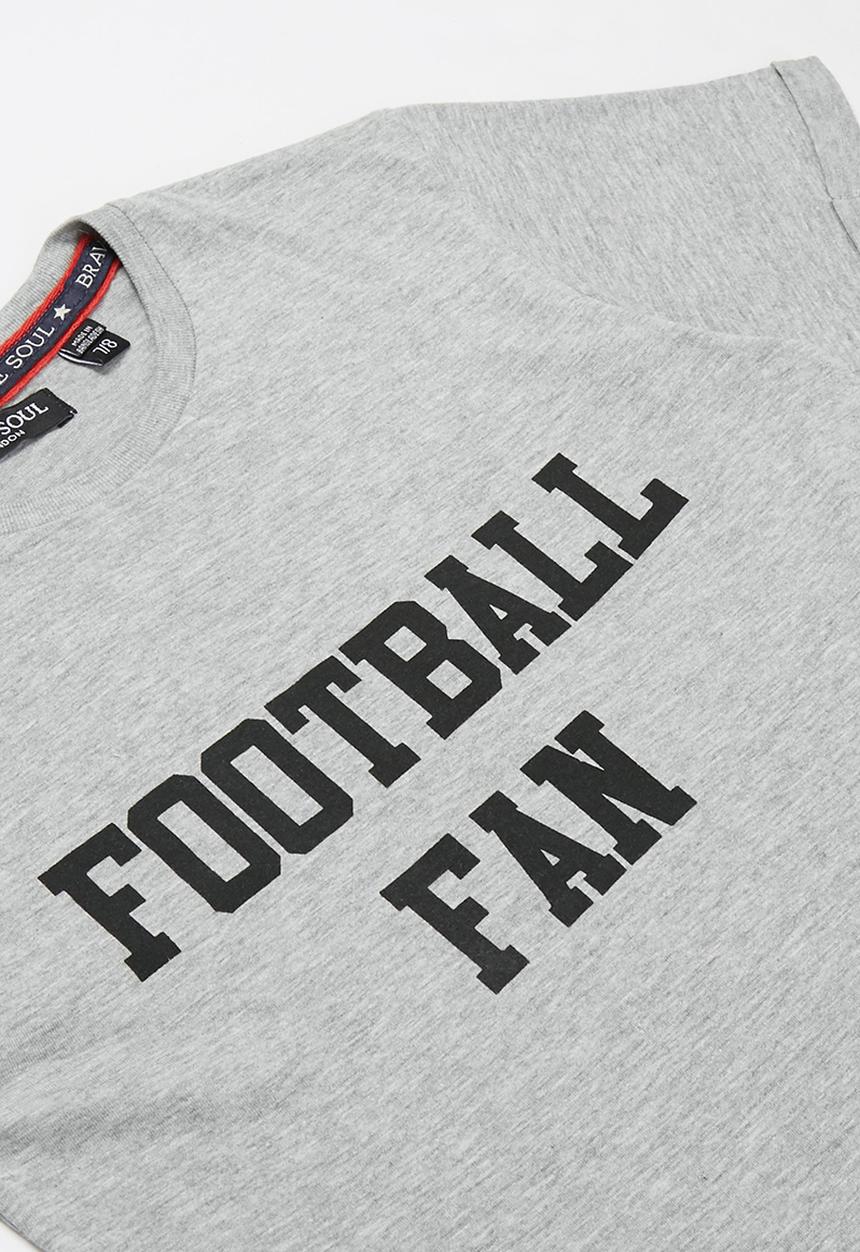 Brave Soul - Slogan short sleeve tee - grey 