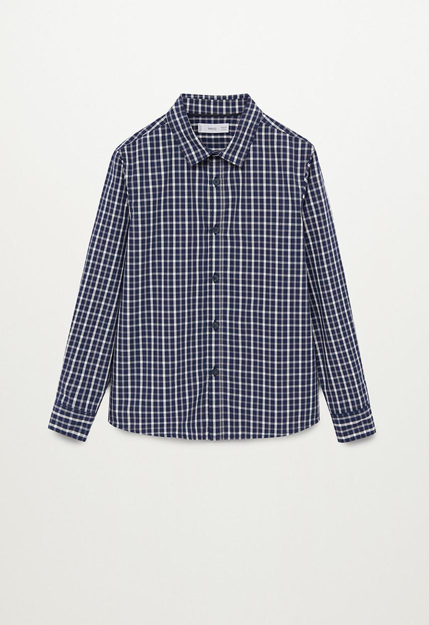MANGO - Boys long sleeve check shirt - navy