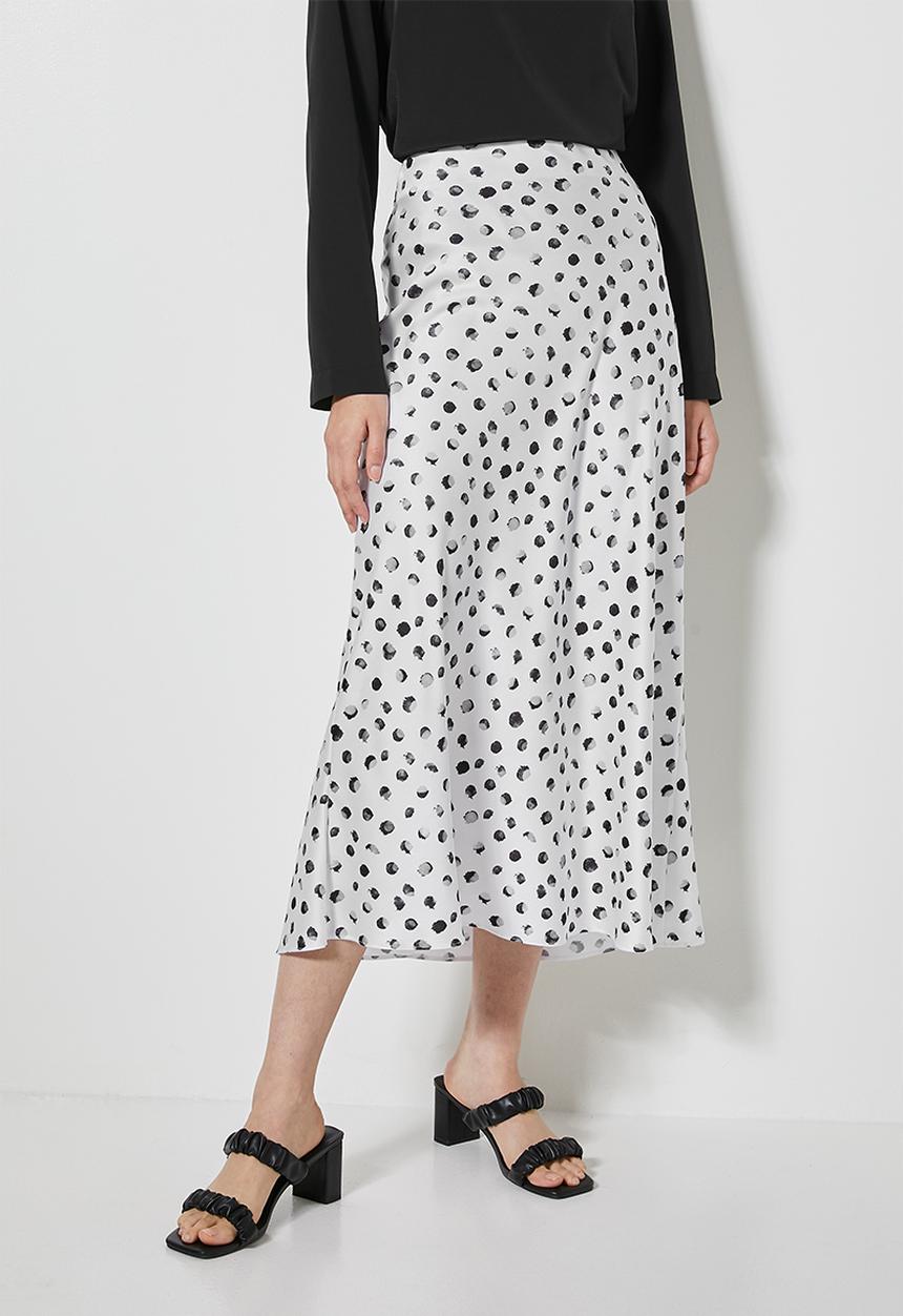 Superbalist - Long midi slip skirt - white & black 