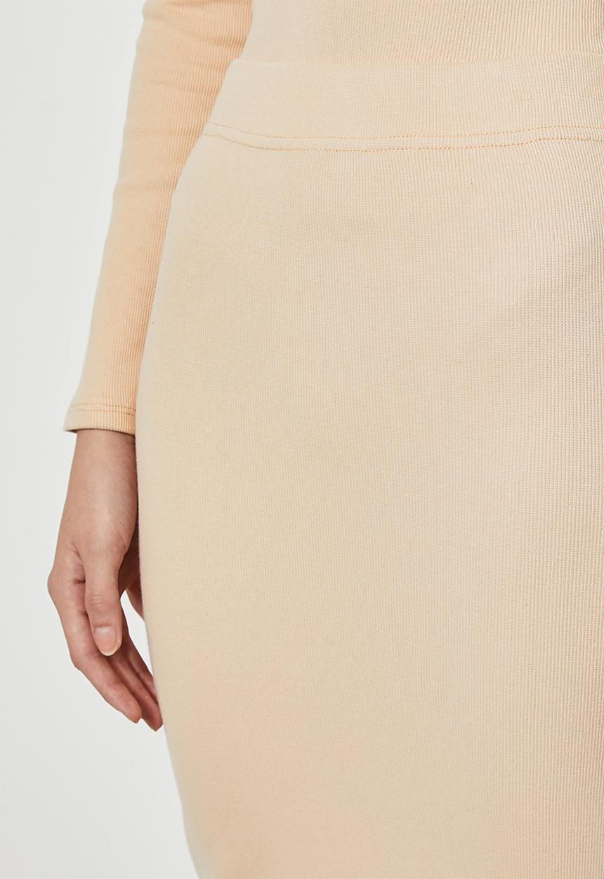 Superbalist - Rib bodycon skirt - stone