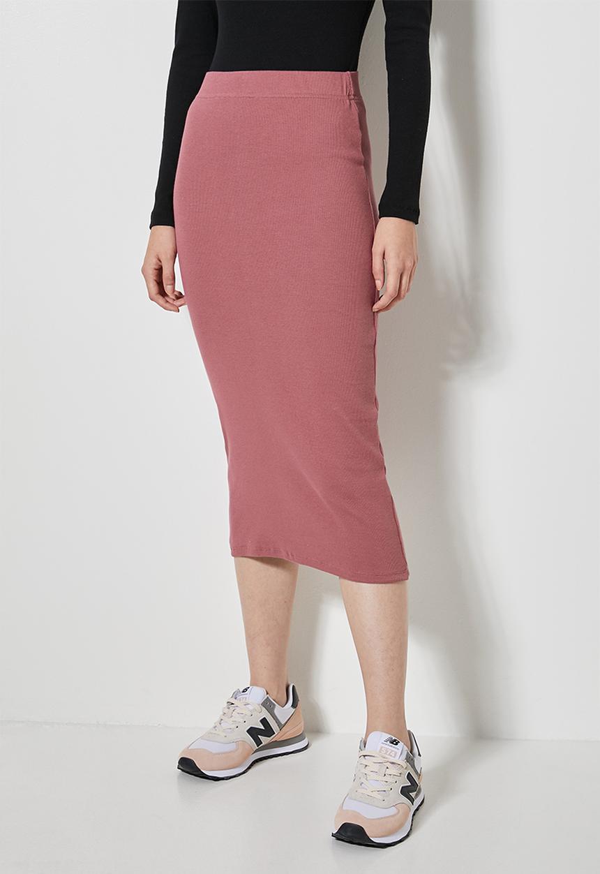 Superbalist - Rib bodycon skirt - new pink