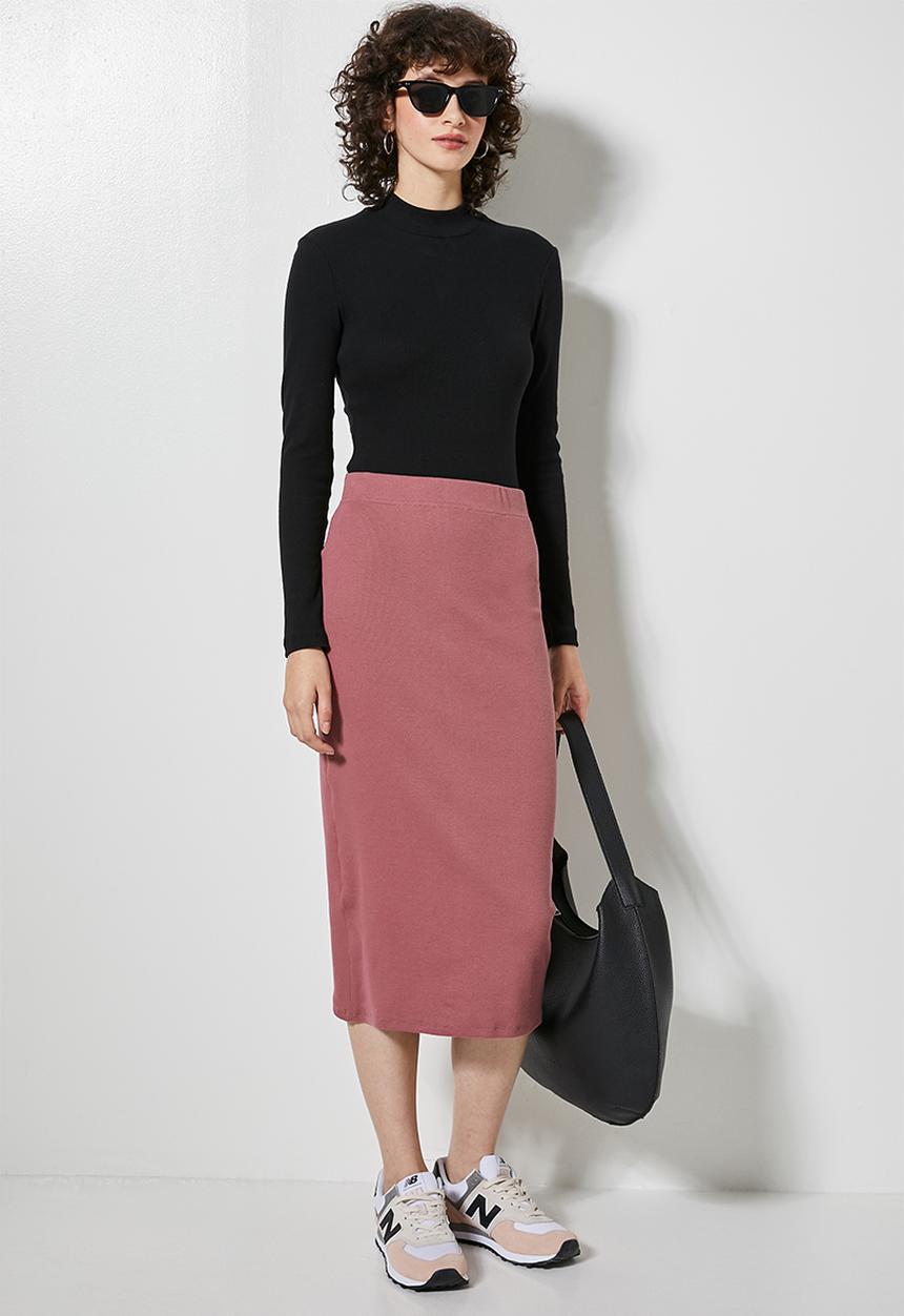 Superbalist - Rib bodycon skirt - new pink