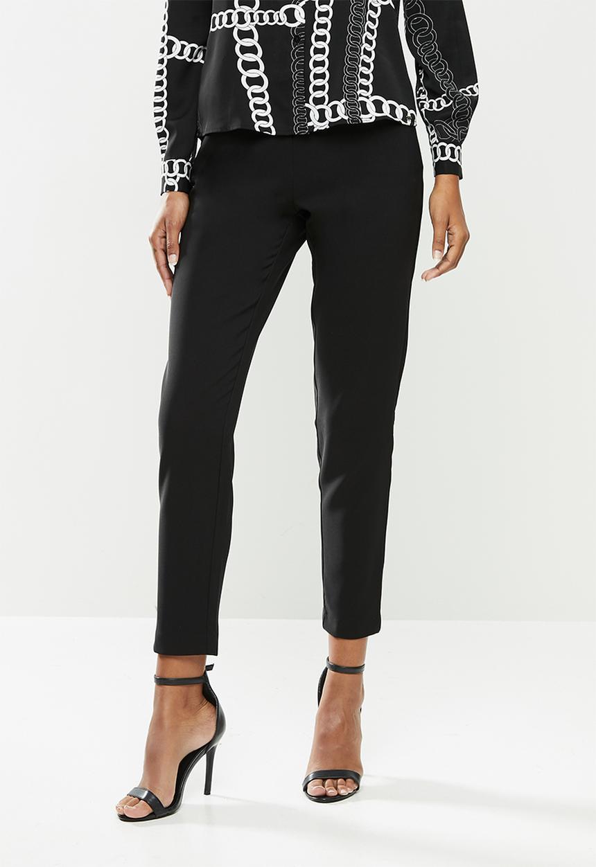 SISSY BOY - Toronto:high rise elasticated pants with wb detail - black