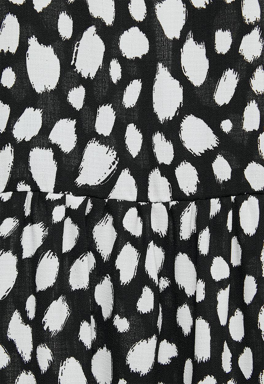 Superbalist - Turtleneck tiered dress - black & white 