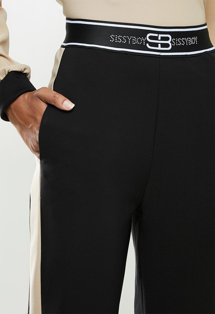 SISSY BOY - Army chic tracksuit pants - black