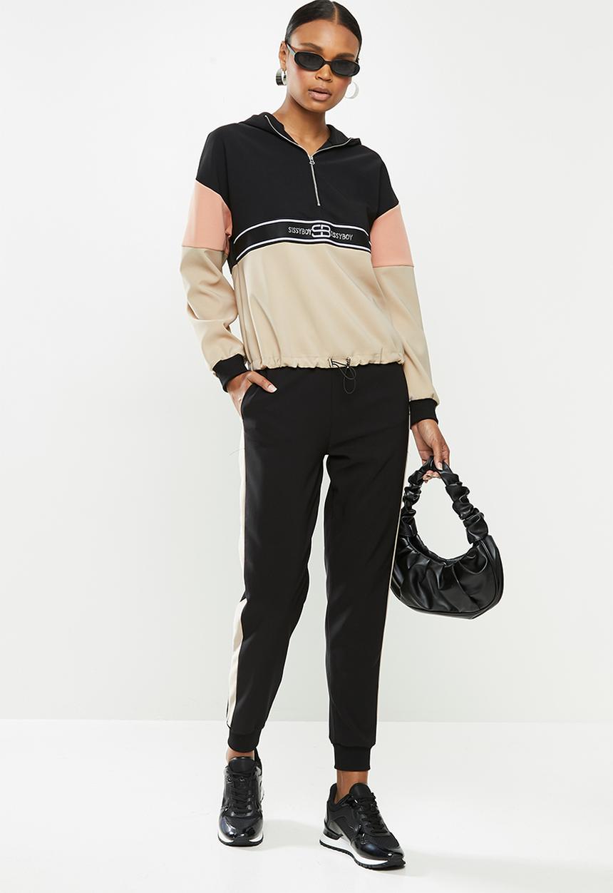 SISSY BOY - Army chic tracksuit pants - black