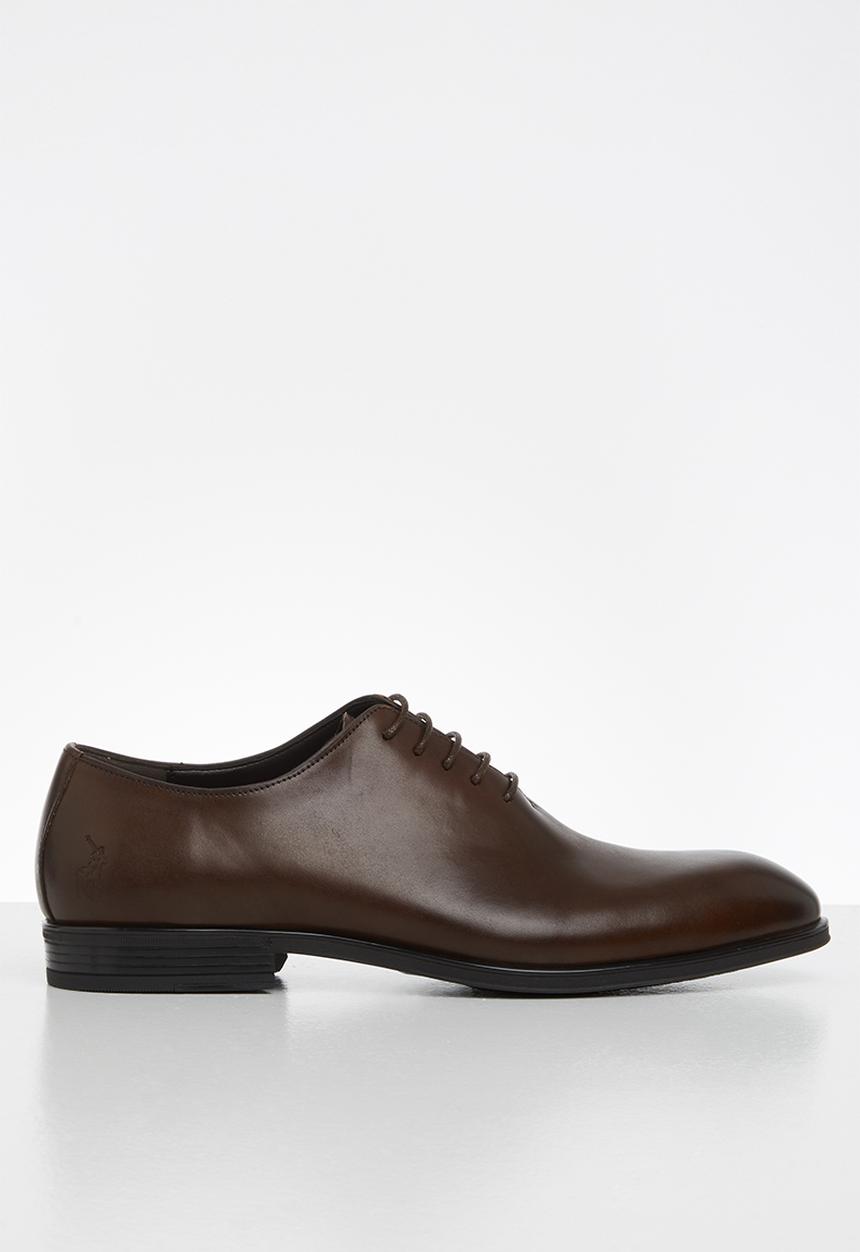 POLO - Austin leather plain vamp formal lace up - brown