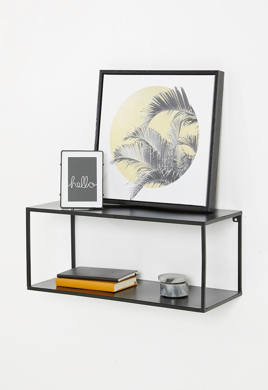 Sixth Floor - Double ledge wall shelf - black