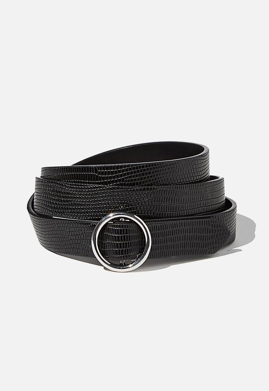 Rubi - Round about buckle belt - black