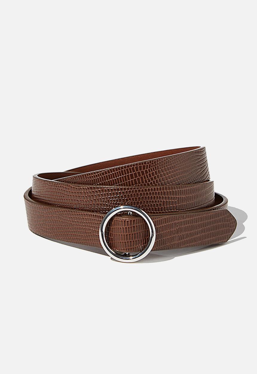 Rubi - Round about buckle belt - choc