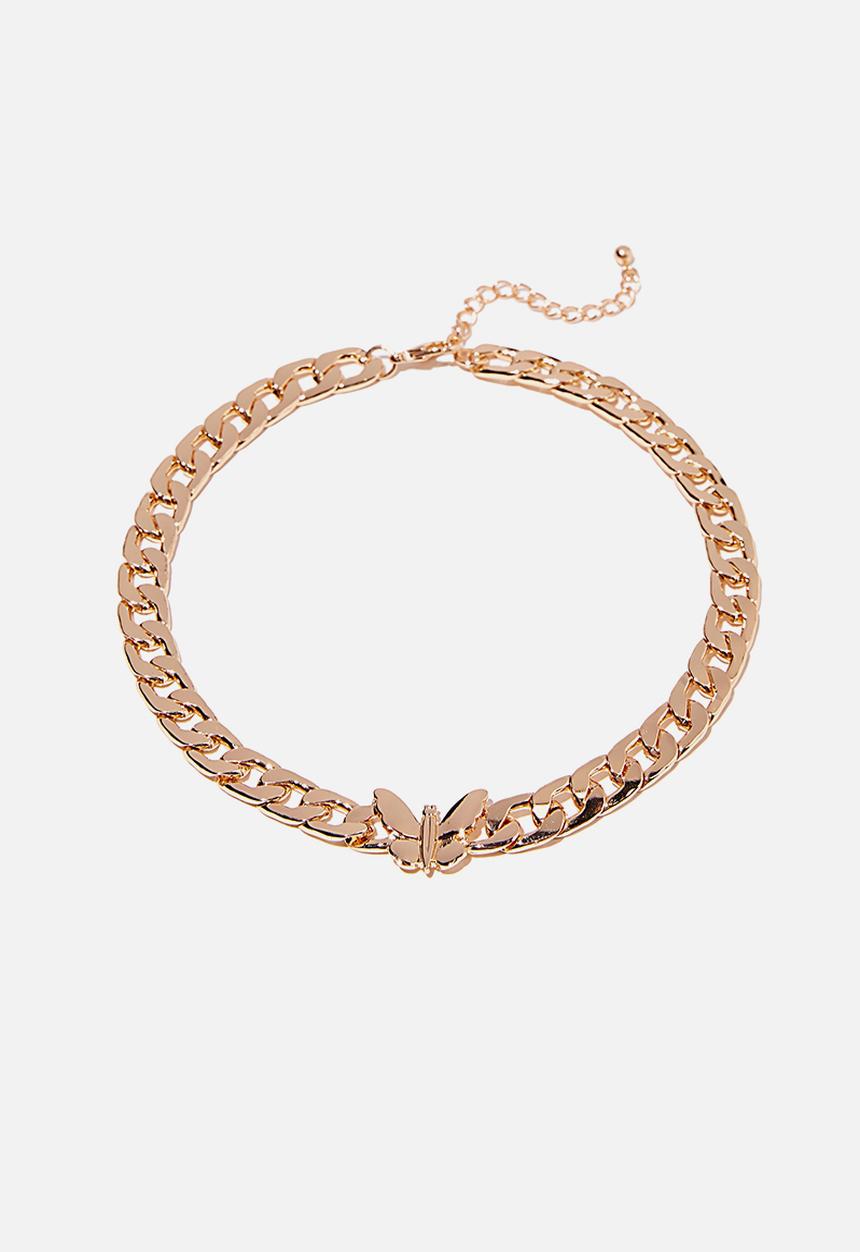 Rubi - Keepsake luxe curb necklace - butterfly gold