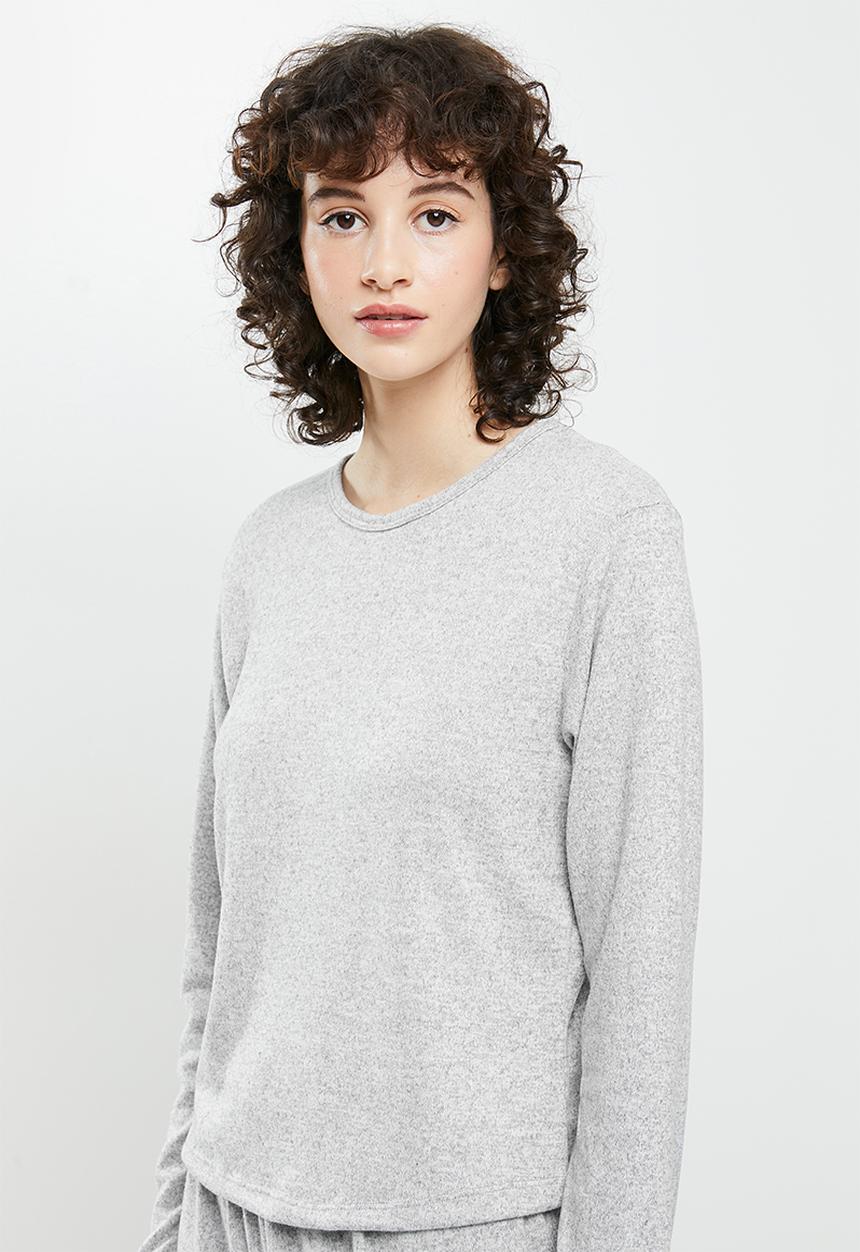 Superbalist - Soft touch sleep top & drop crotch pants set - light grey melange