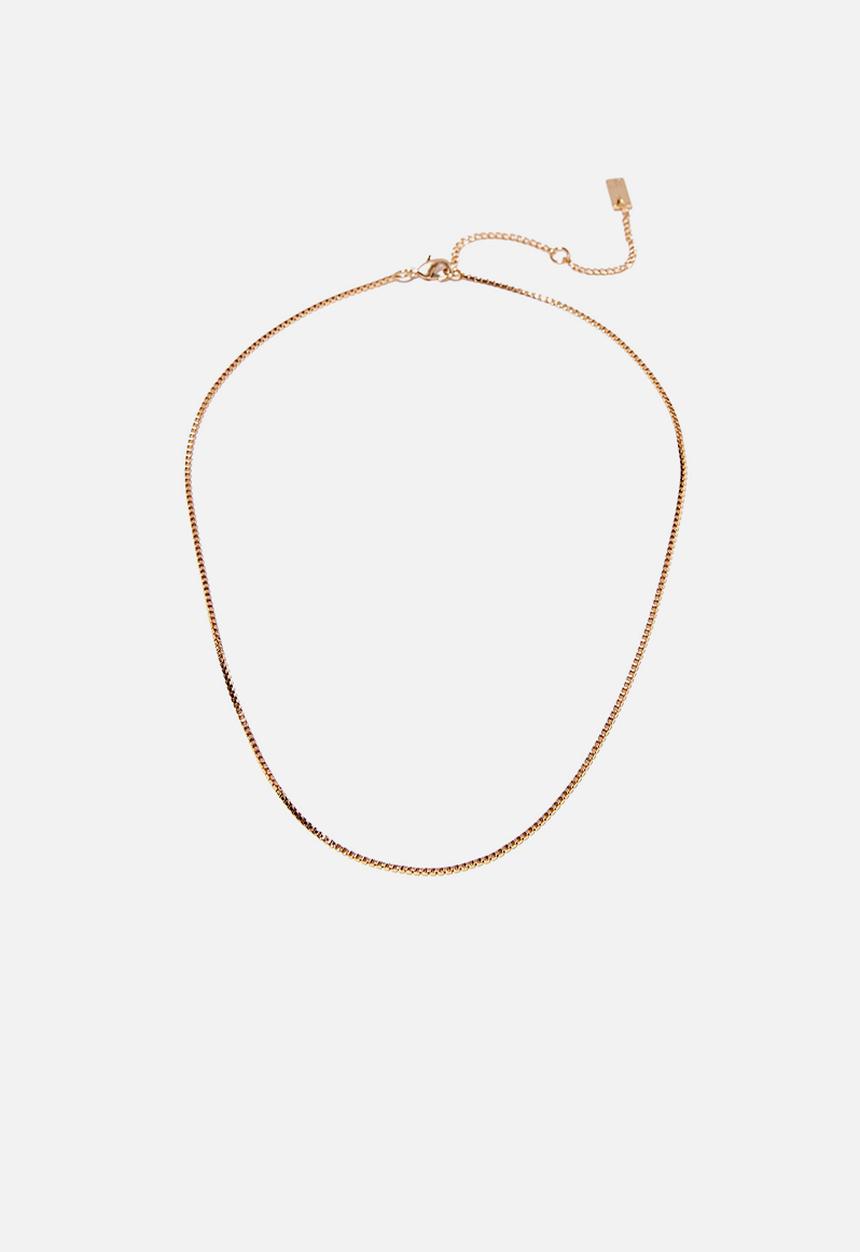 Rubi - Premium single chain necklace - gold plated fine box chain