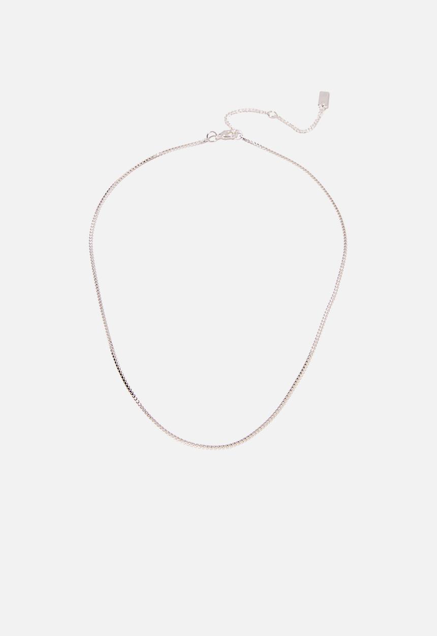 Rubi - Premium single chain necklace - sterling silver box chain