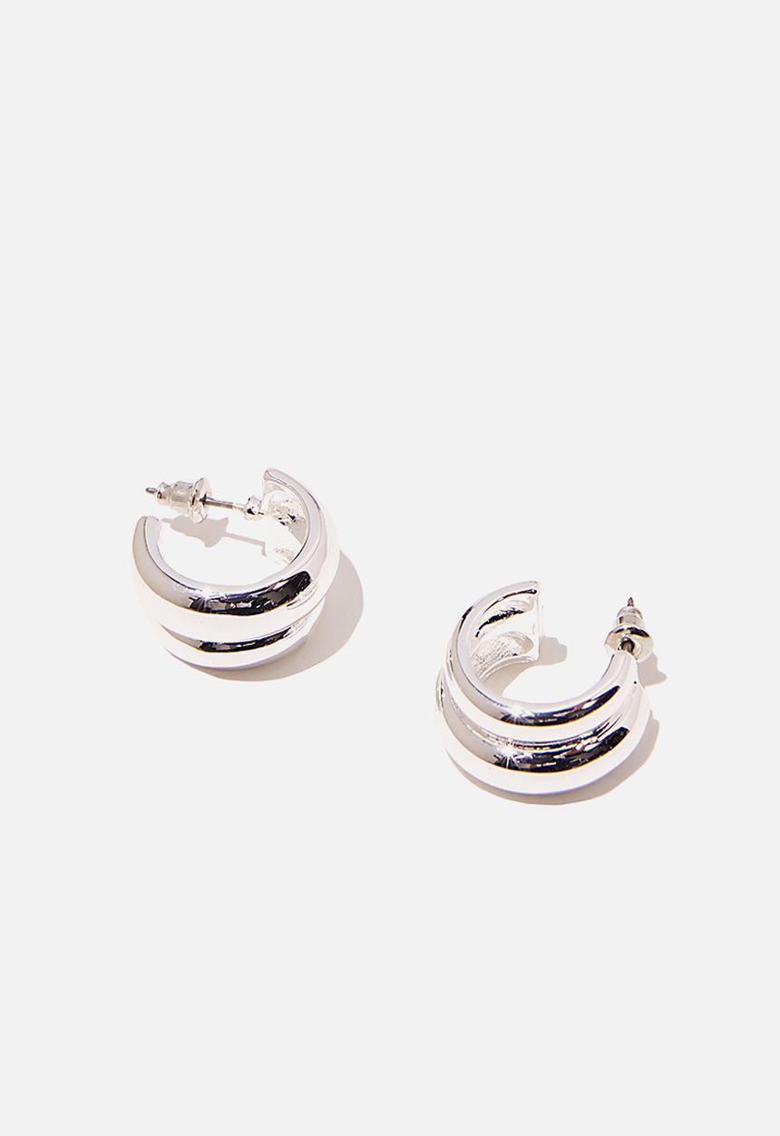 Rubi - Premium everyday hoop - sterling silver plated deux