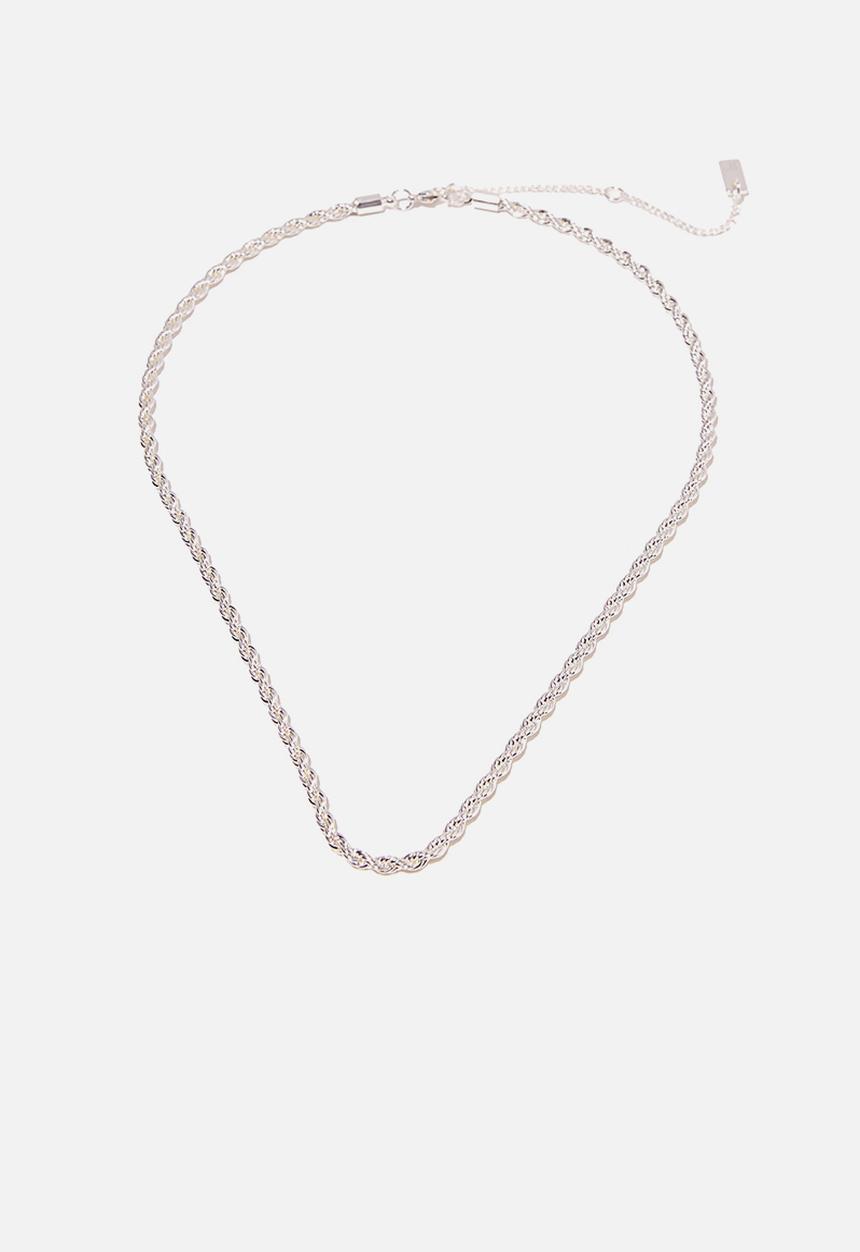 Rubi - Premium single chain necklace - sterling silver plated rope