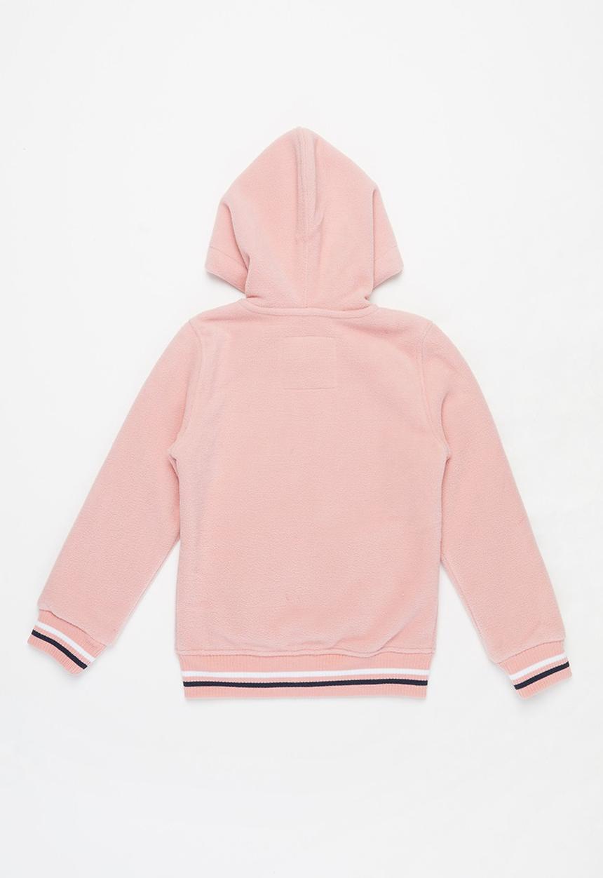 Aca Joe - Pre-girls bonded zip thru hoodie - pink