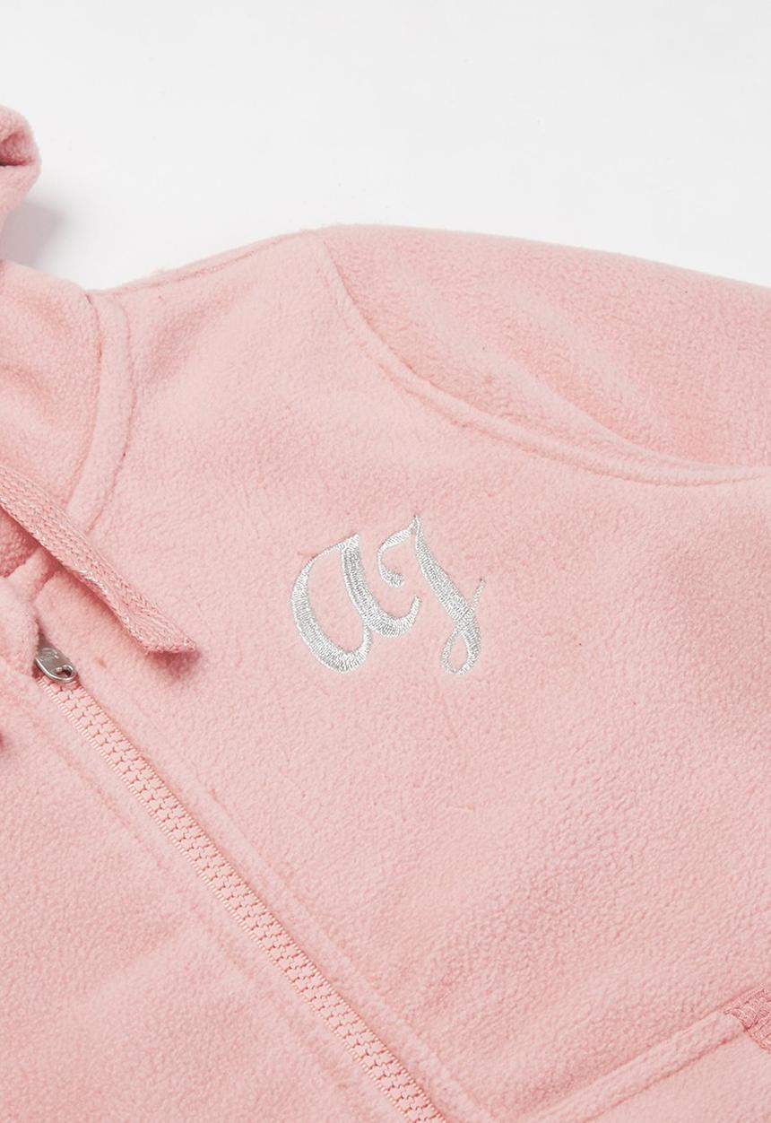 Aca Joe - Pre-girls bonded zip thru hoodie - pink
