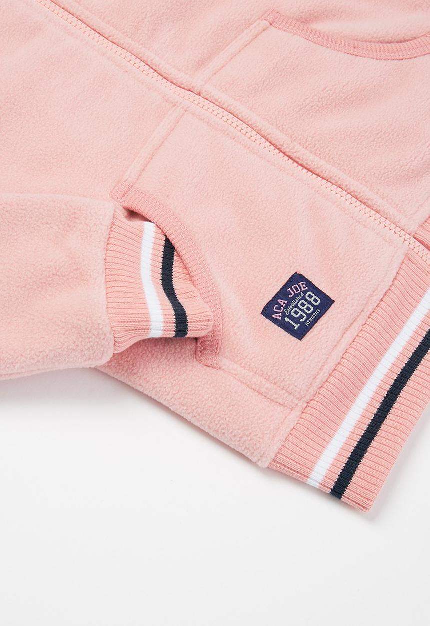 Aca Joe - Pre-girls bonded zip thru hoodie - pink