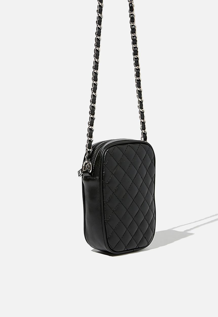 Rubi - Hailey mini quilted cross body bag - black
