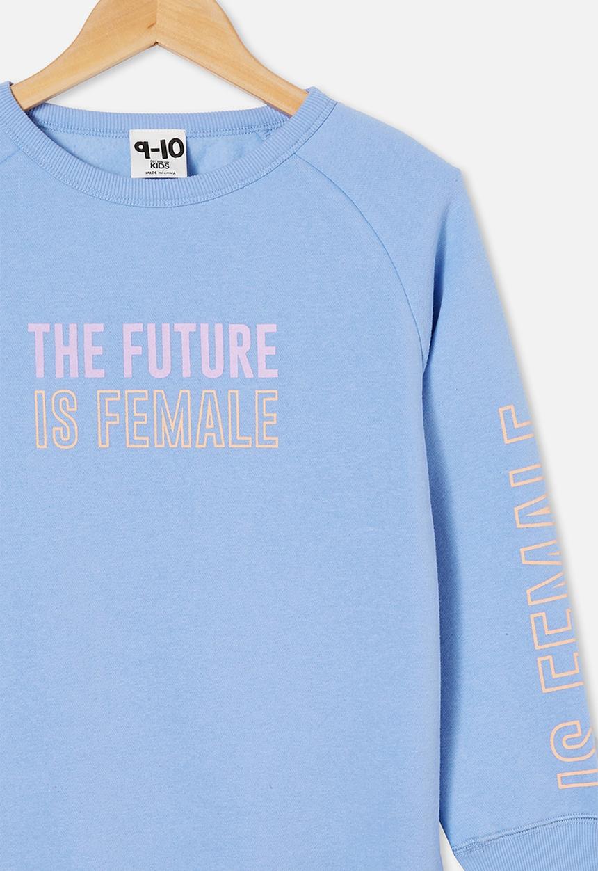 Cotton On - Mila crew - dusk blue/ future is female