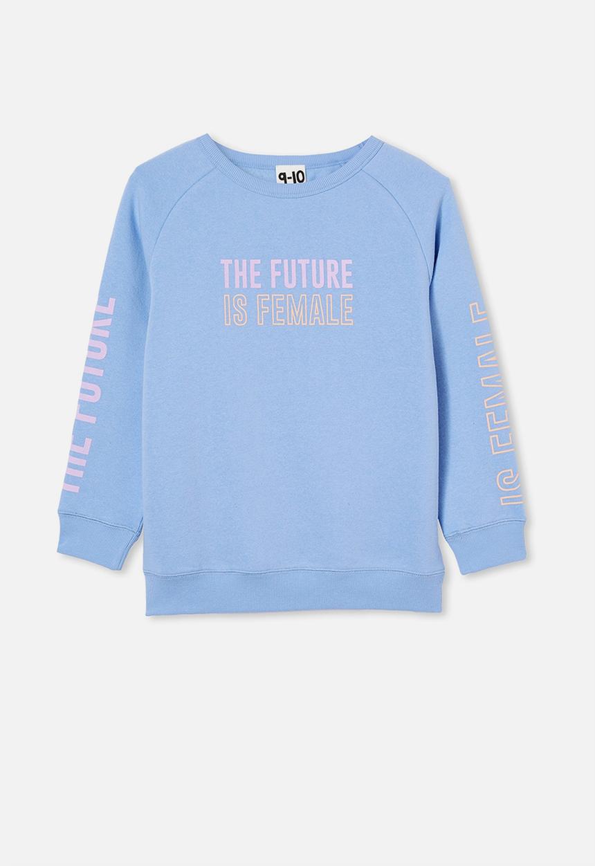 Cotton On - Mila crew - dusk blue/ future is female