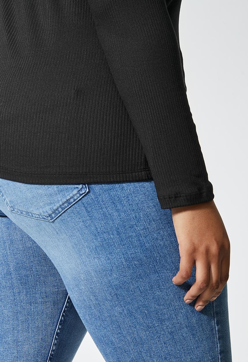 Superbalist - 2 Pack funnel neck rib tops - black & white