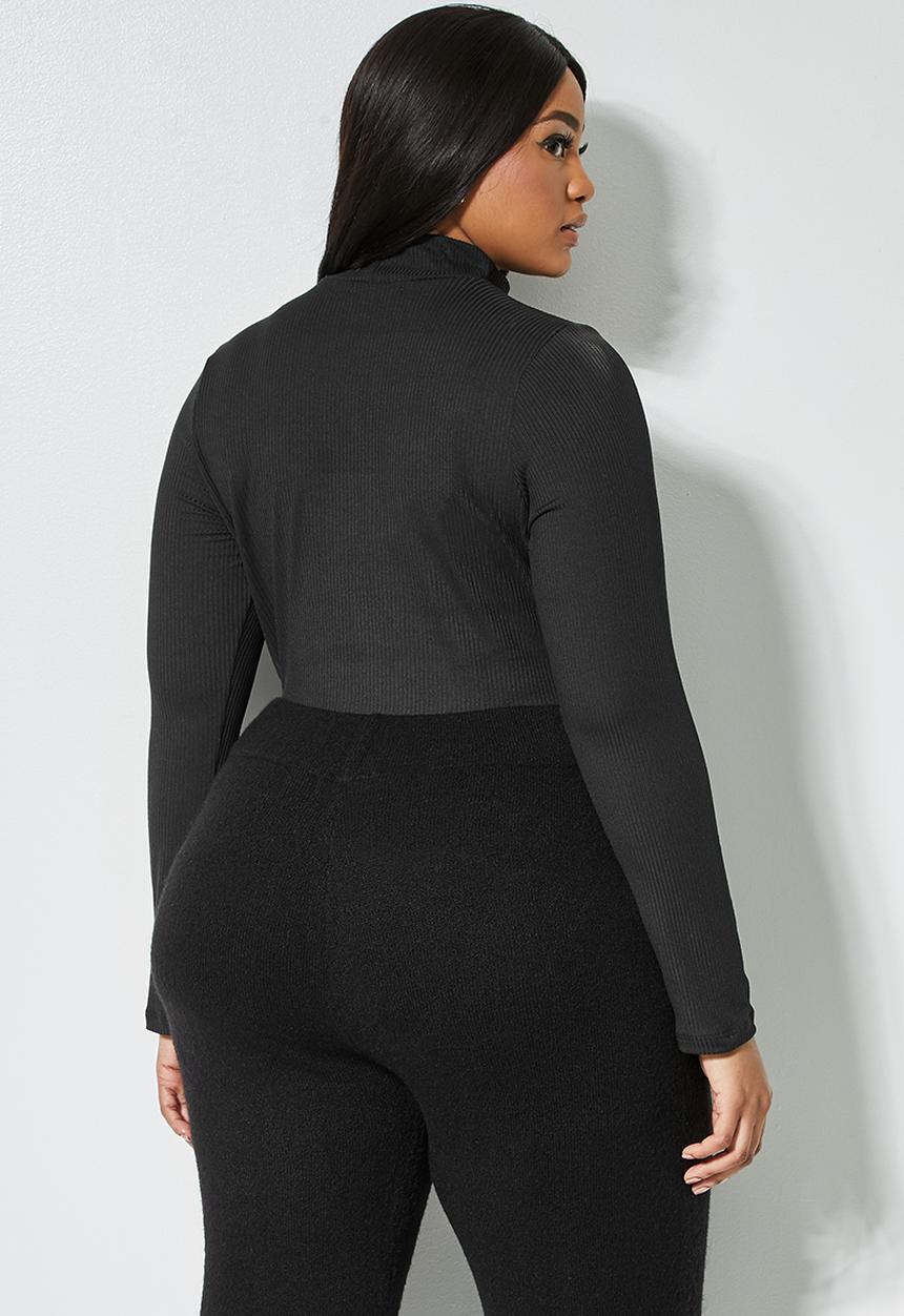 Superbalist - 2 Pack funnel neck rib tops - black & mocha