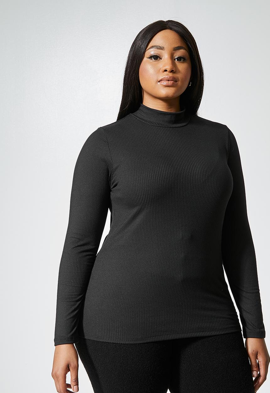Superbalist - 2 Pack funnel neck rib tops - black & mocha