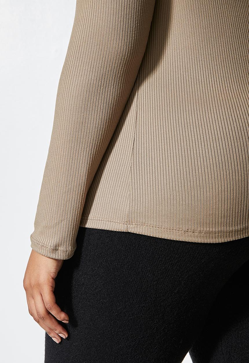 Superbalist - 2 Pack funnel neck rib tops - black & mocha
