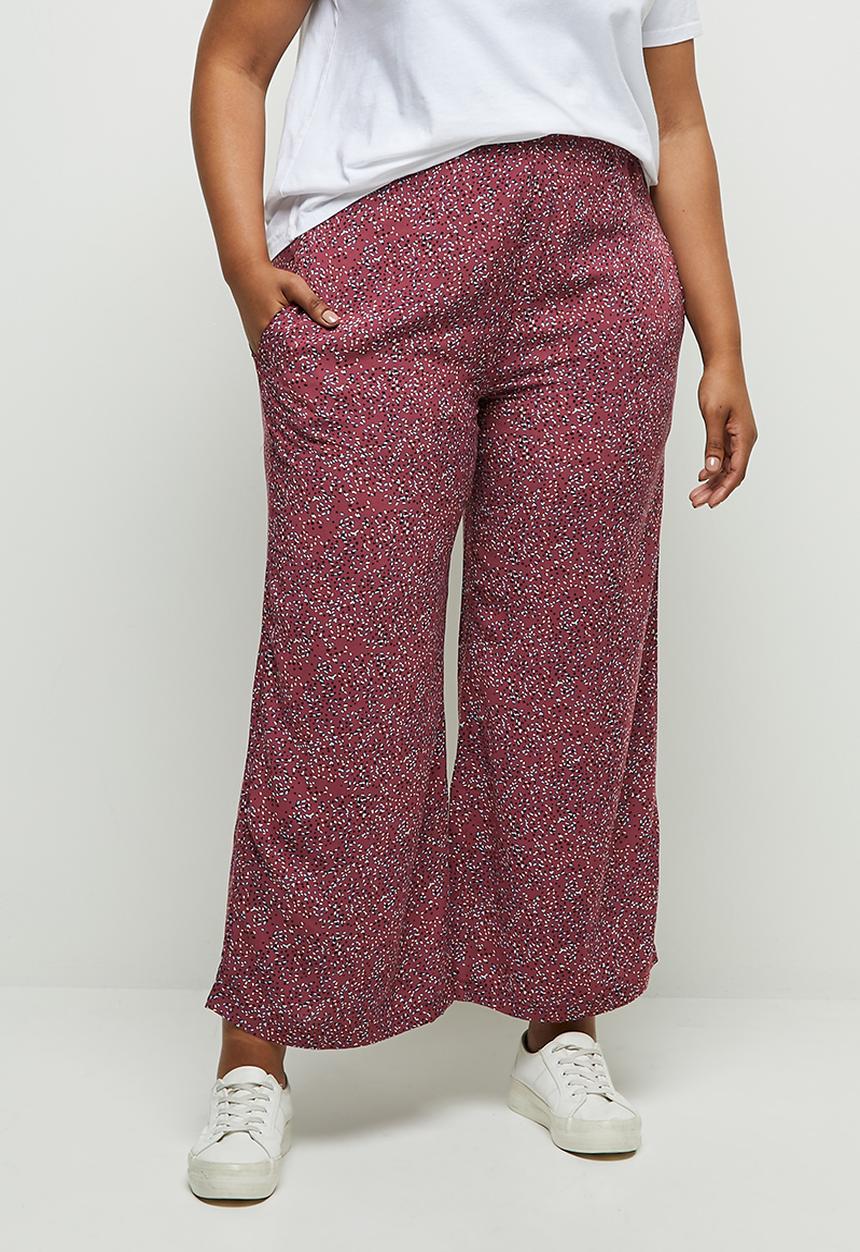edit Plus - Wide leg culotte - plum