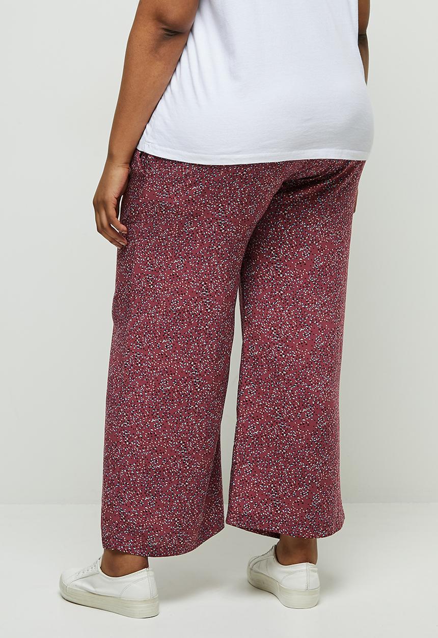 edit Plus - Wide leg culotte - plum