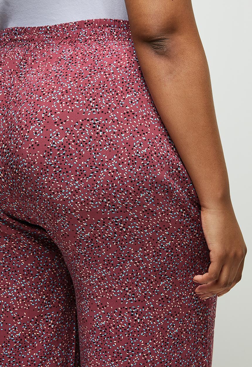edit Plus - Wide leg culotte - plum