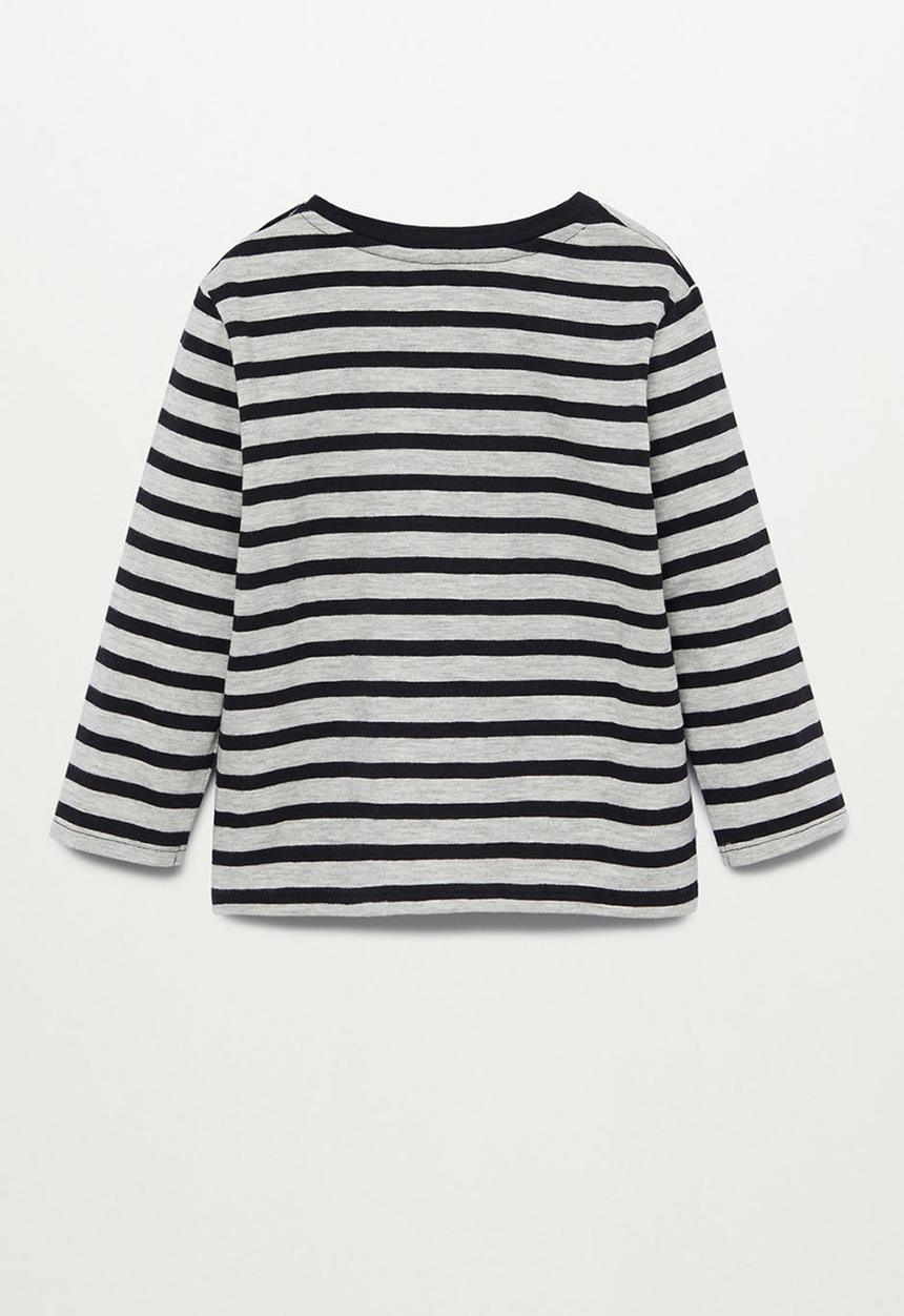 MANGO - Ivang long sleeve tee - grey & black