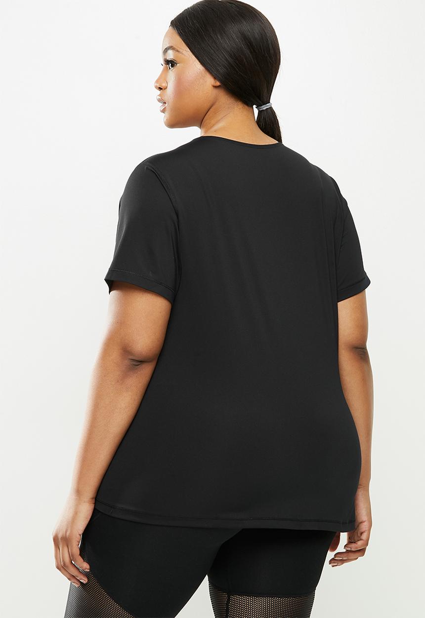 Nike - Plus Nike pro short sleeve all over mesh top - black