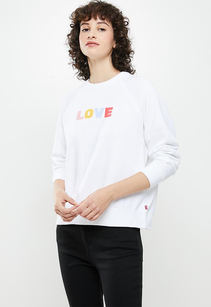 Levi’s® - Graphic everyday crew love fleece - white