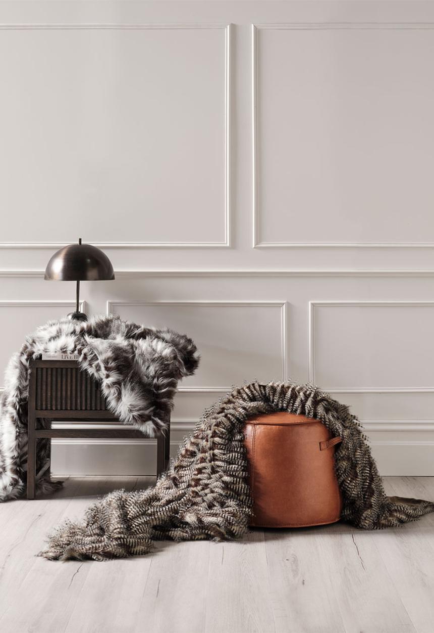 Linen House - Harry faux fur throw - multi