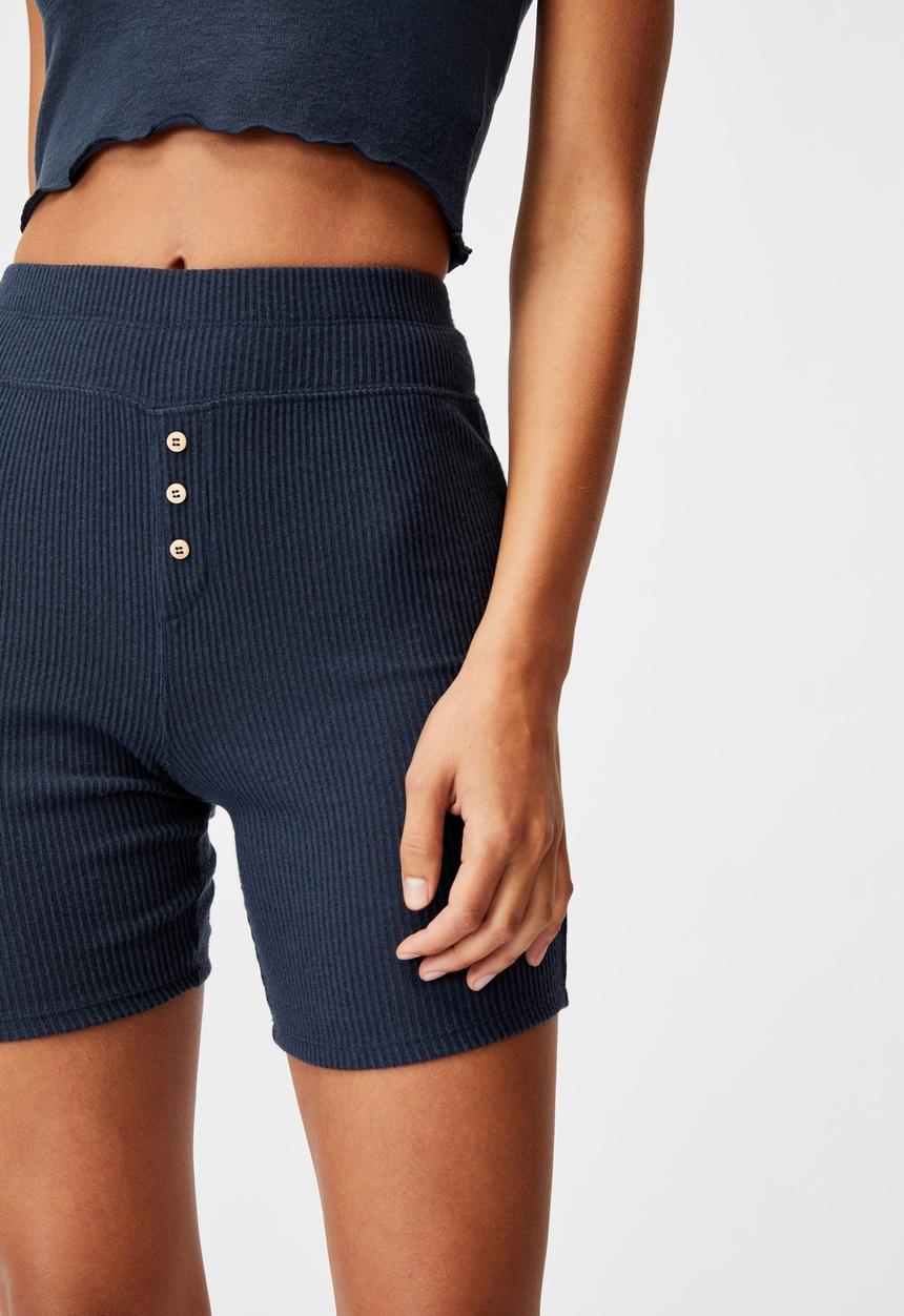 Cotton On - Super soft bike short - magnet blue rib
