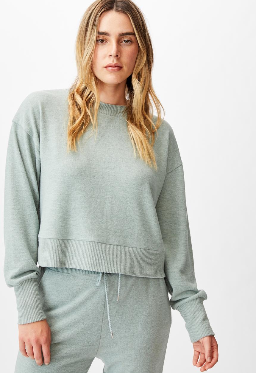 Cotton On - Super soft long sleeve crew - desert sage