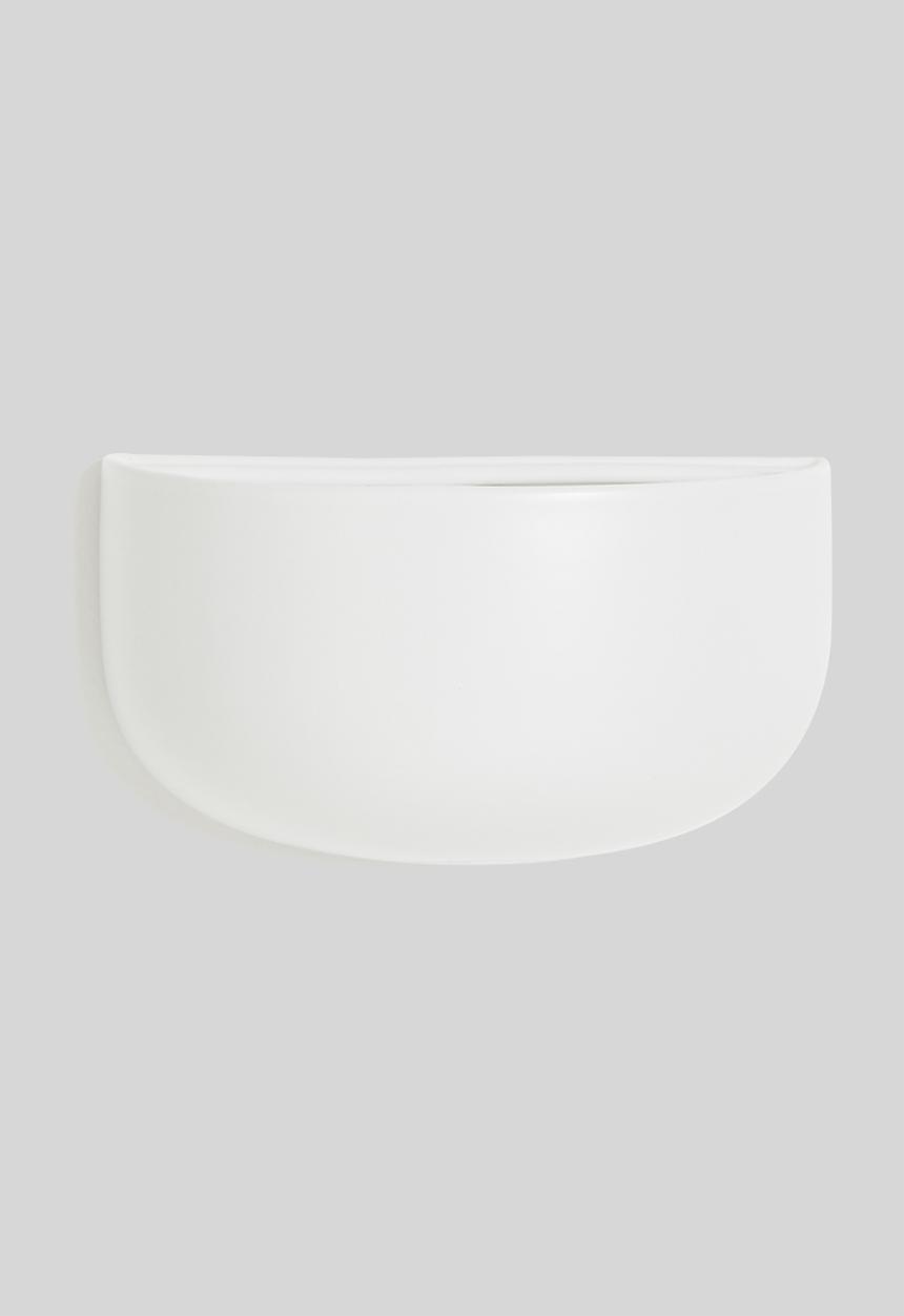 Present Time - Wide oval wall planter - white