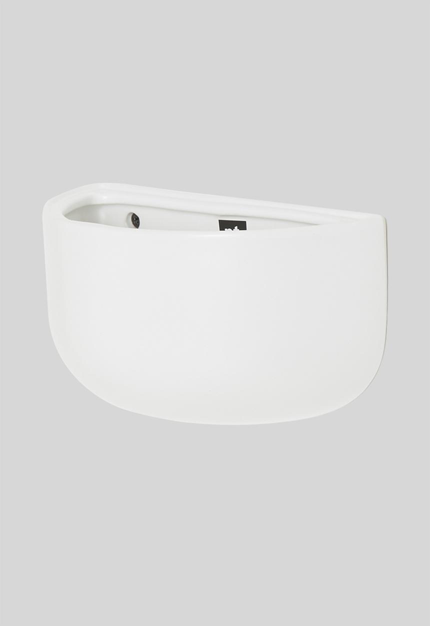 Present Time - Wide oval wall planter - white